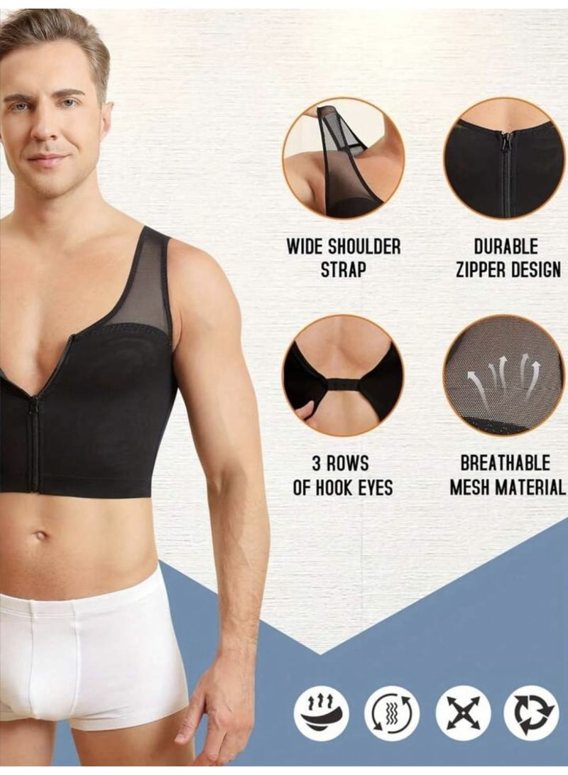 Men's Compression Garment To Tighten The Chest Area And Conceal Gynecomastia In Men, Brovides Back Support. - Image 4
